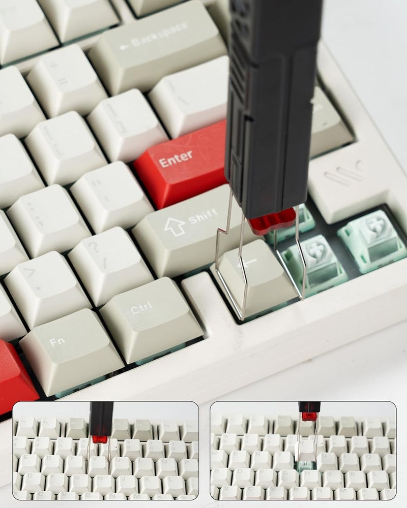 Keymatic 2-in-1 Switch Puller and Keycap Puller for Mechanical Keyboard, Key Switch with 4-Claw Grip, One-Press Eject Design for Fast & Stable Removal,Red - Image 4